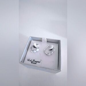 Sterling Silver Lab-Created Opal Jewelry Set – Earrings + Cross Pendant